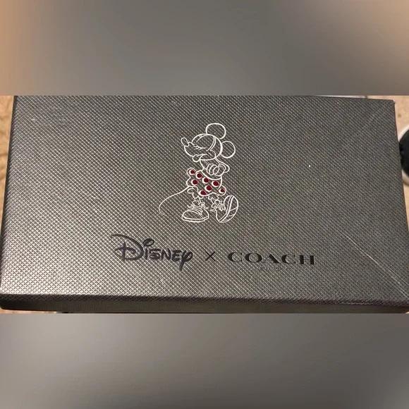COACH x DISNEY Supple Leather Minnie Mouse Bag Charm Keychain Key Fob NEW NWT - Picture 12 of 14